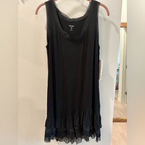 NWT Kensie black jersey dress with ruffle hem